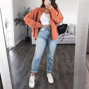 Burnt Orange Button Up Shirt